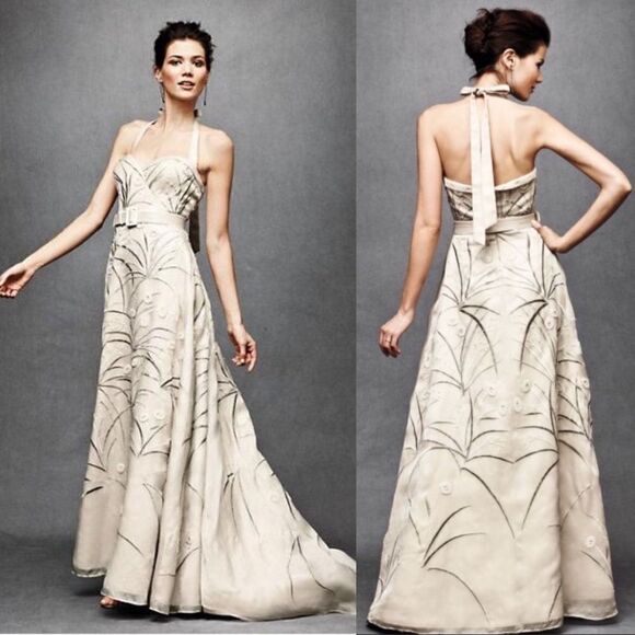 💯 New ANTHROPOLOGIE X BHLDN Trumpeted Pavot Gown - Picture 1 of 15